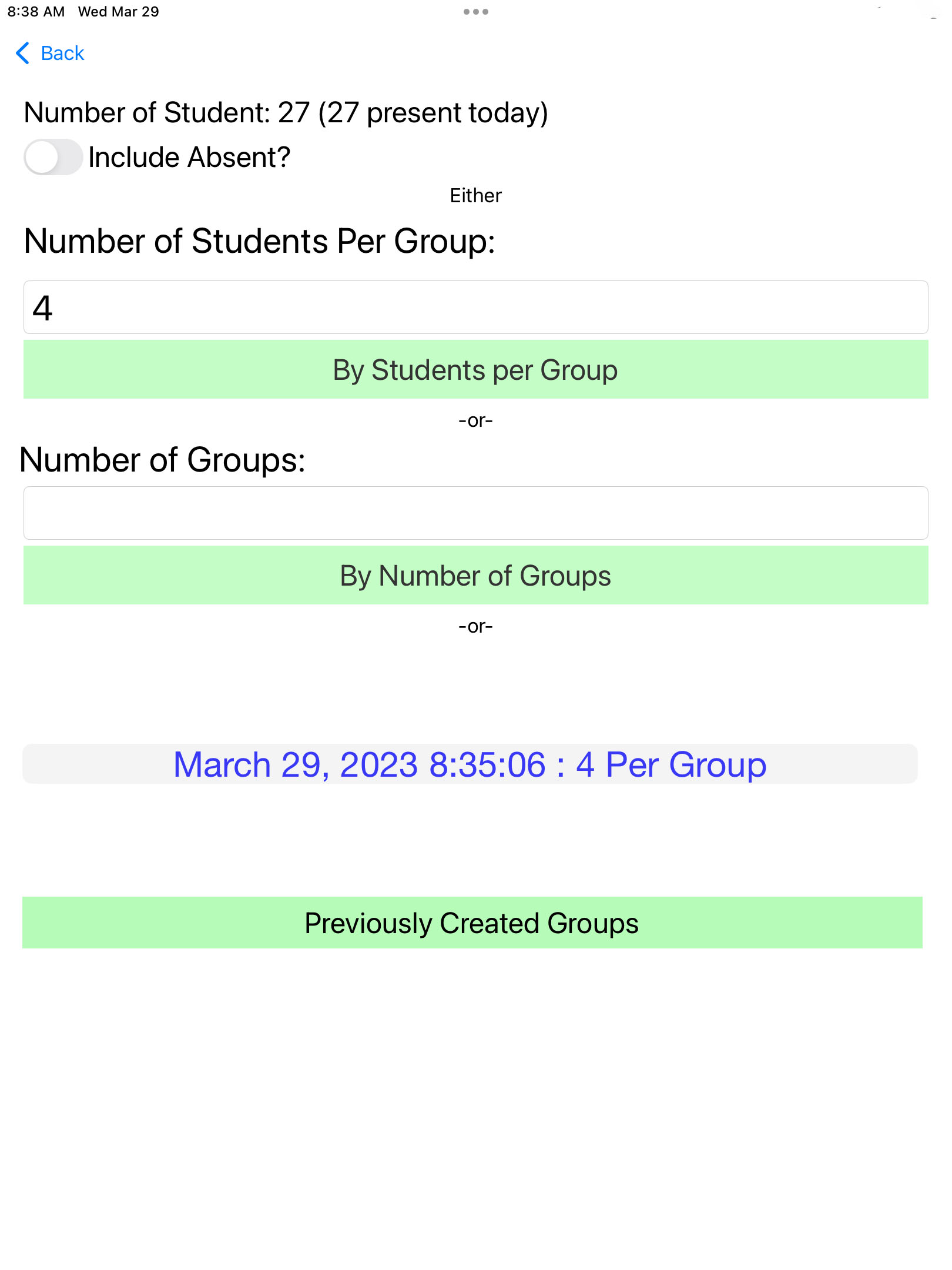 IOS Group Selection